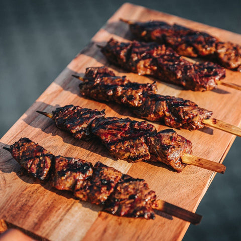 Oksemørbrad Spyd m. Black Garlic Marinade - 5x100g